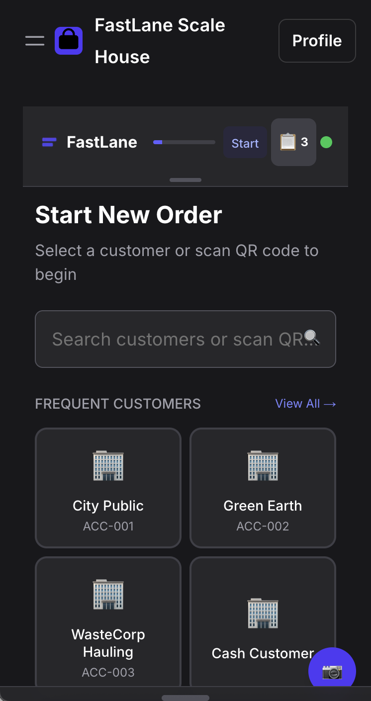 Weighven mobile customer selection interface